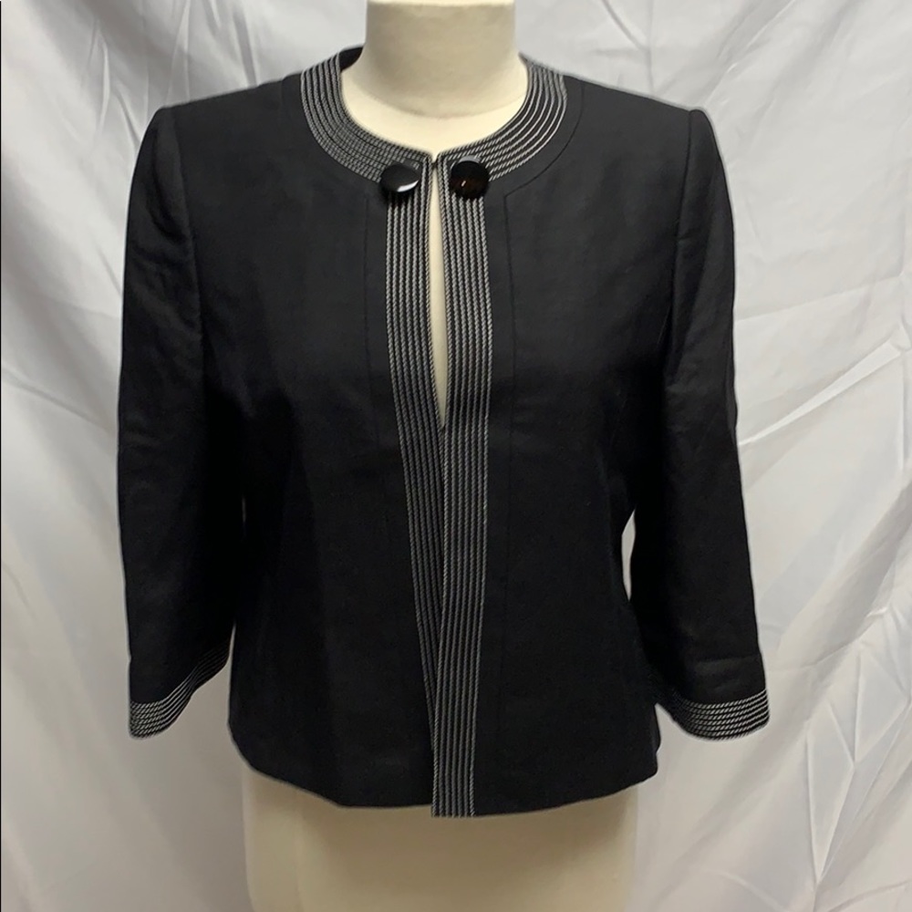 Isabella Demarco Black Linen Jacket Size 8
